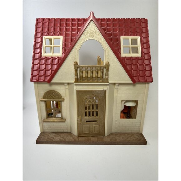 Calico Critters Cozy Cottage Epoch Doll House with Chocolate Rabbits Furniture - Picture 7 of 10